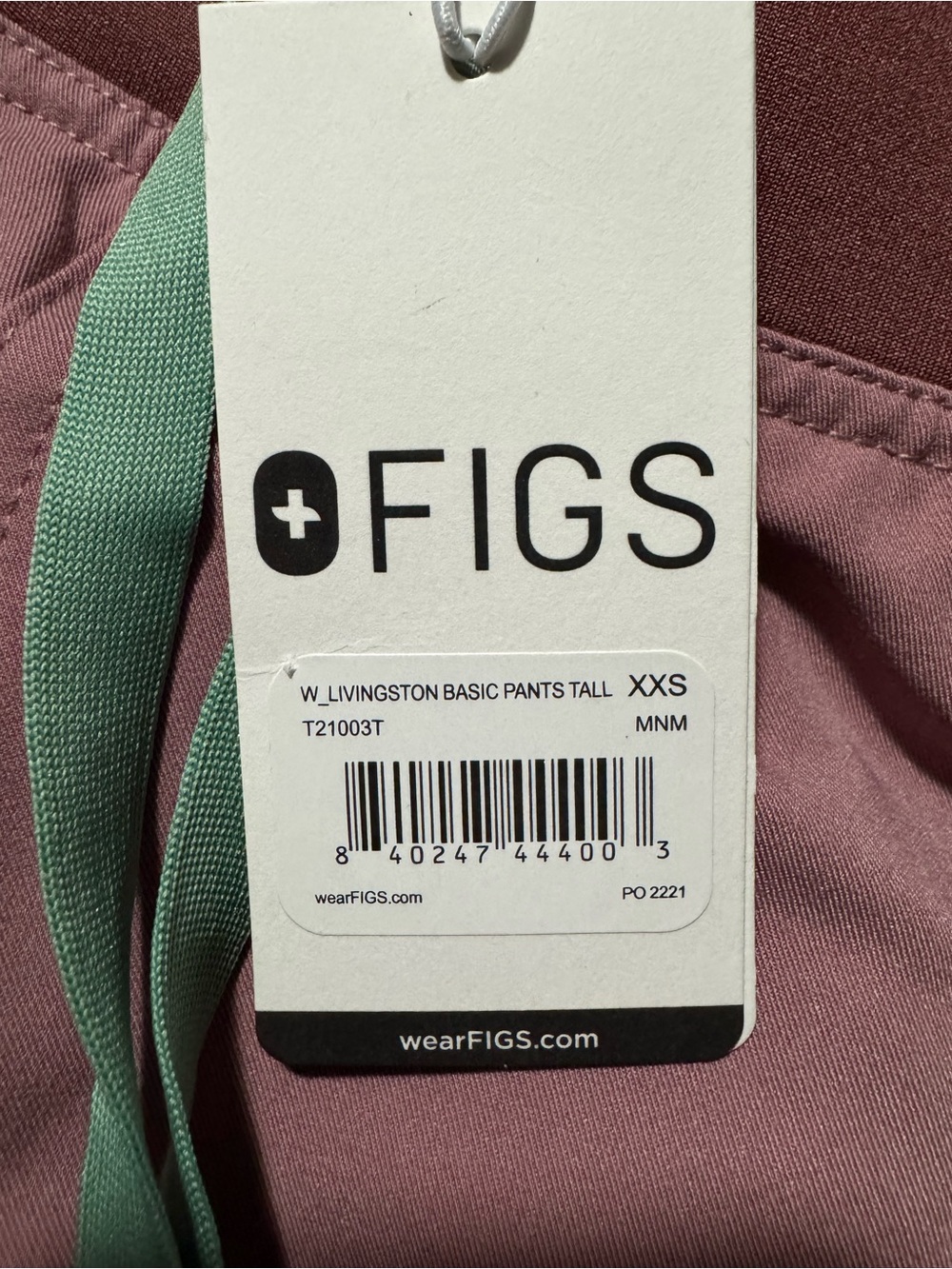 Figs Livingston Scrub Pants in Mineral Mauve - Picture 4 of 4